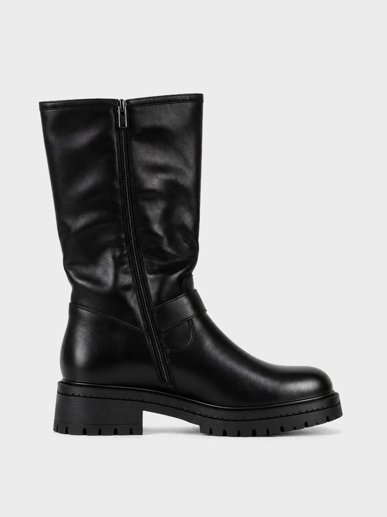 Stivale con Fibbie e Zip - GA2613 - nero