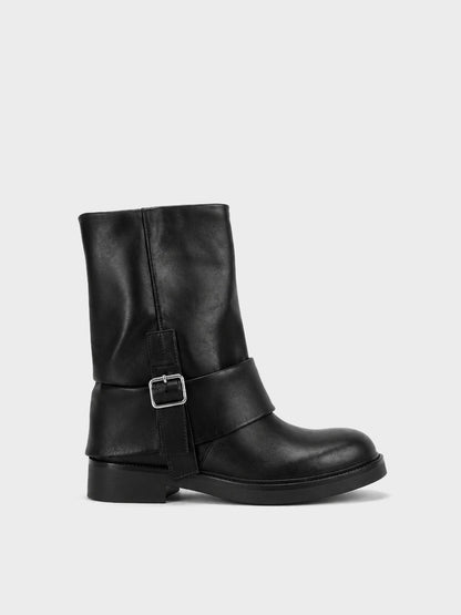 Stivale Midi con Fibbia - GA2614 - nero