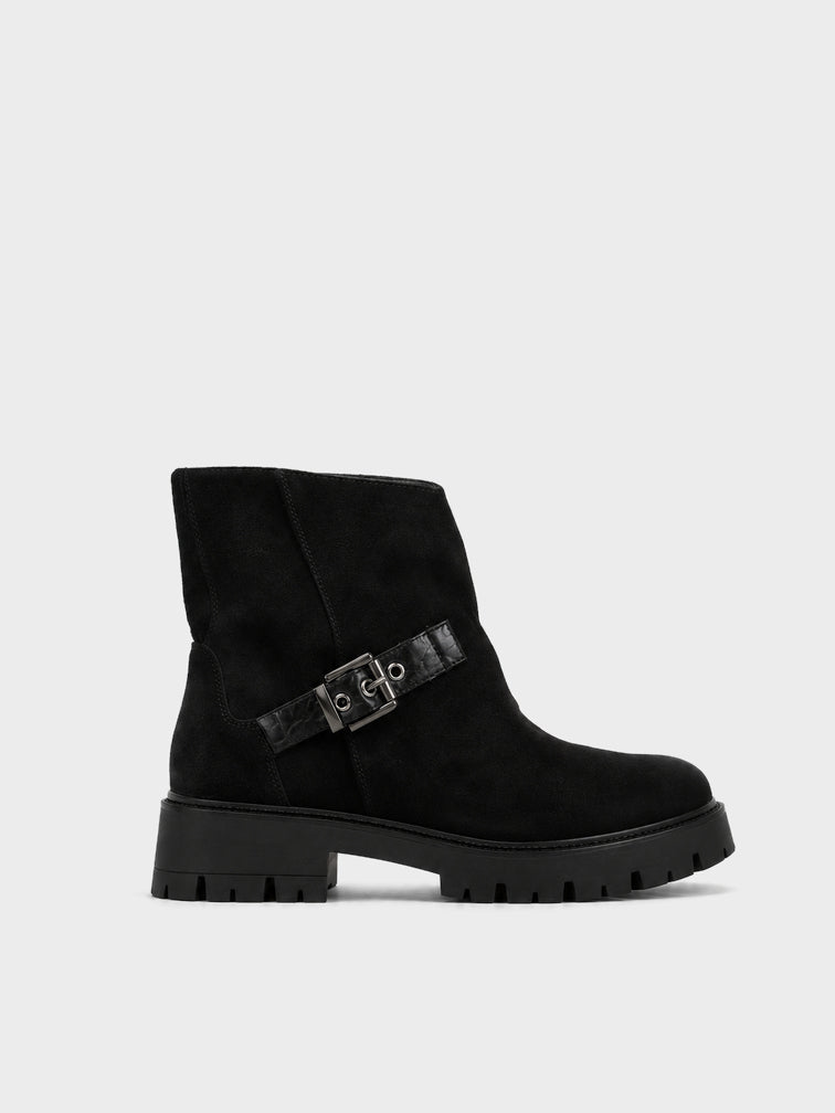 Stivaletto Biker con Fibbia - GA2615 - nero (vista laterale)