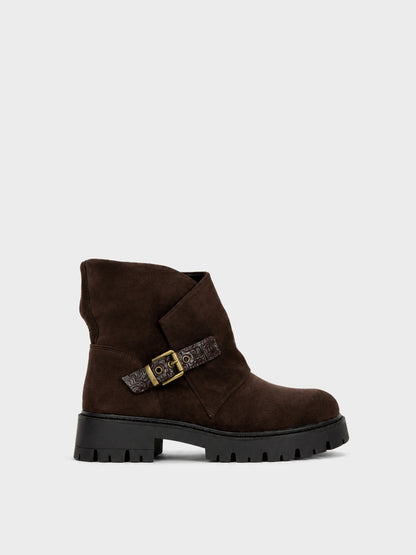 Stivaletto Biker con Fibbia - GA2615 - marrone (vista laterale)