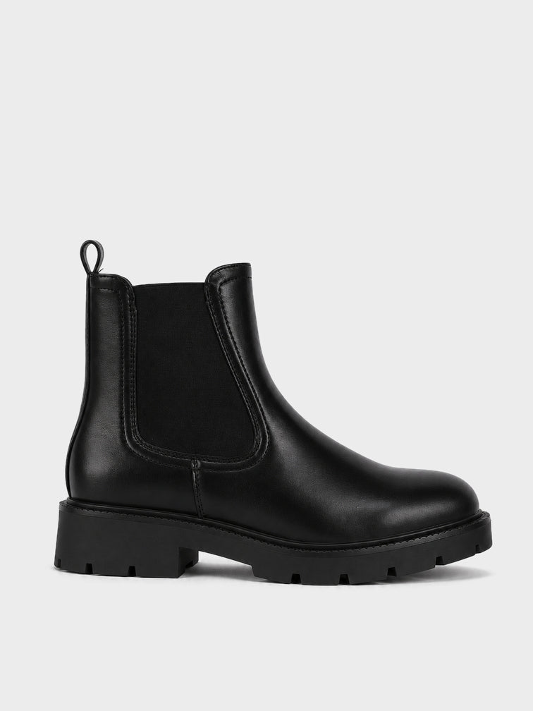 Stivaletto Chelsea Carrarmato - GA2616 - nero (vista laterale)