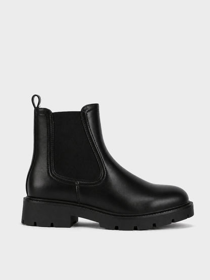 Stivaletto Chelsea Carrarmato - GA2616 - nero (vista laterale)