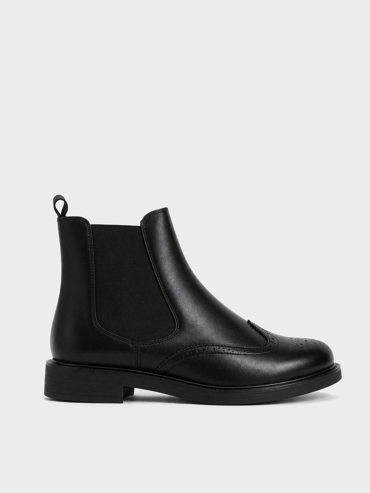 Stivaletto Chelsea Traforato - GA2617 - nero (vista laterale)