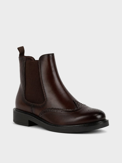 Stivaletto Chelsea Traforato - GA2617 - marrone