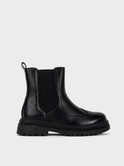 Stivaletto Chelsea Brogue - GA2618 - nero (vista laterale)