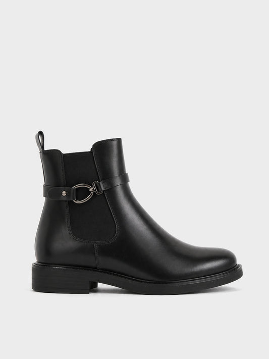 Stivaletto Chelsea con Listino - GA2619 - nero (vista laterale)