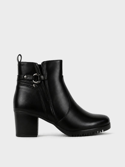 Stivaletto con Fibbia e Carrarmato - GA2621 - nero (vista laterale)
