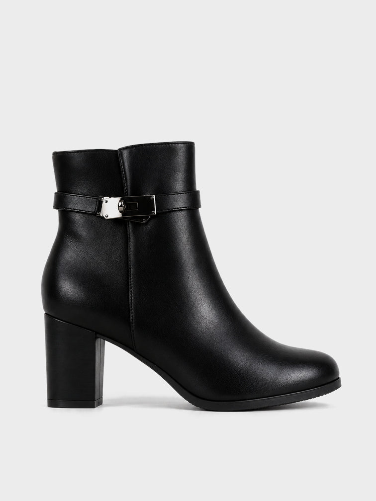 Stivaletto Cinturino con Morsetto - GA2622 - nero (vista laterale)