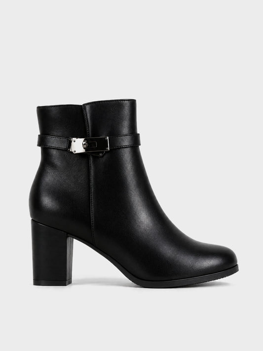 Stivaletto Cinturino con Morsetto - GA2622 - nero (vista laterale)