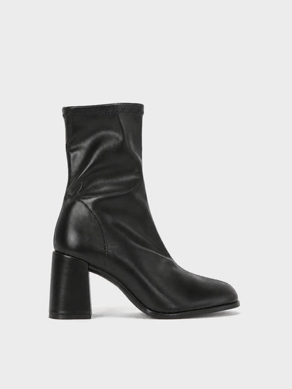 Stivaletto Elasticizzato Tacco Largo - GA2623 - nero PU