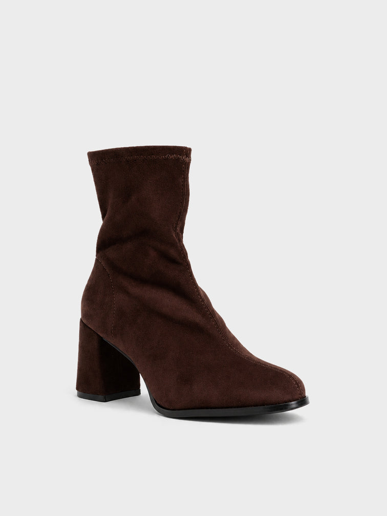 Stivaletto Elasticizzato Tacco Largo - GA2623 - marrone