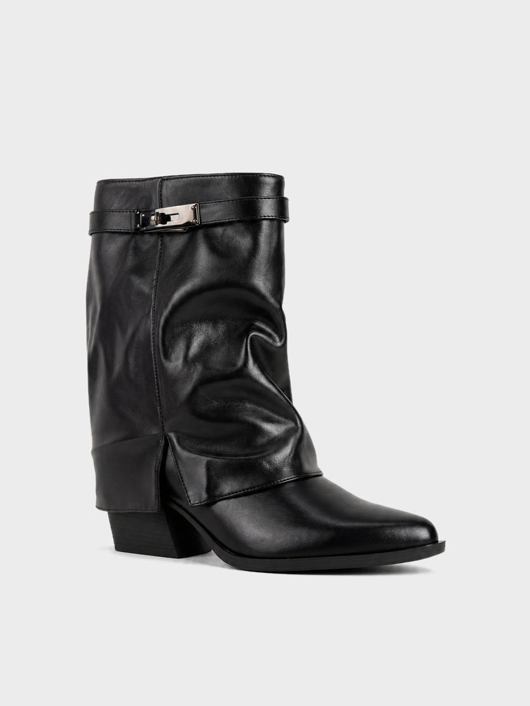 Stivale Midi con Risvolto - GA2624 - nero