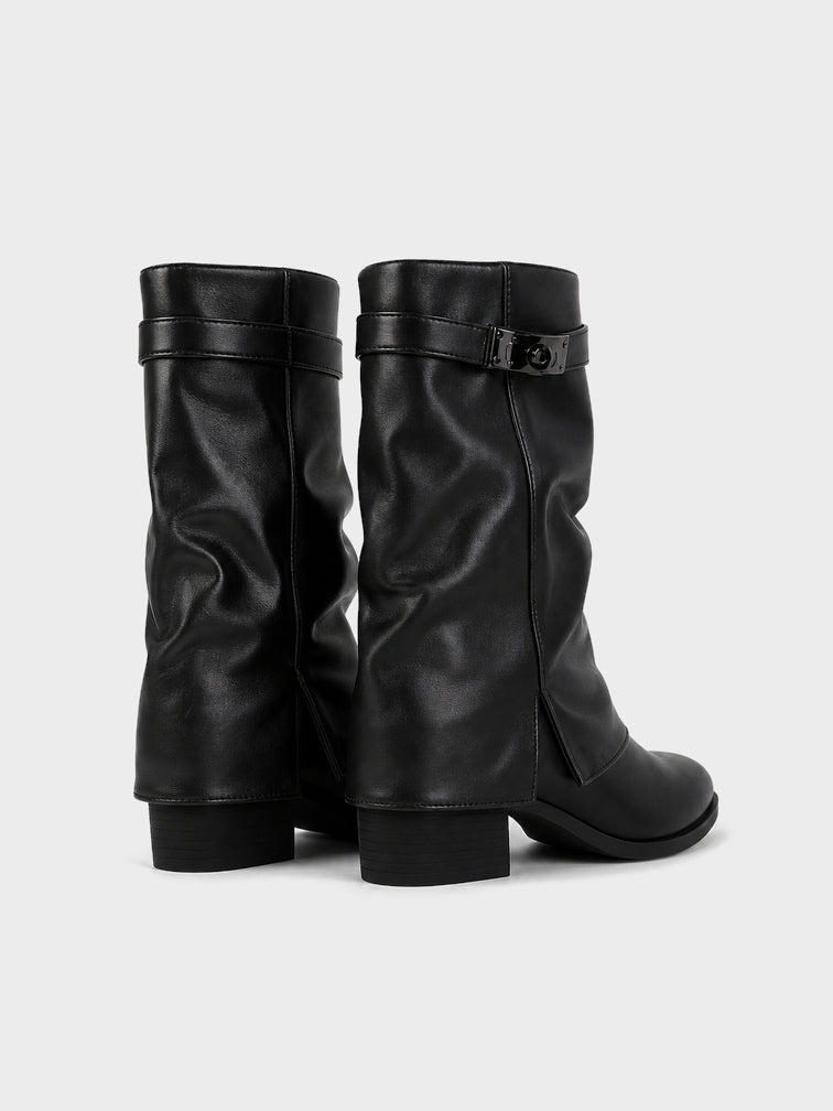 Stivale Midi con Risvolto - GA2624 - nero