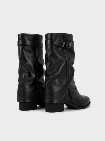 Stivale Midi con Risvolto - GA2624 - nero