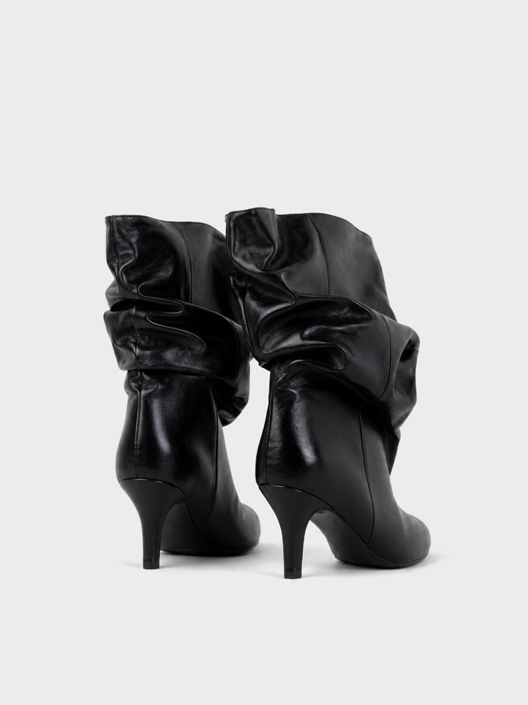 Stivale Midi Arricciato - GA2625 - nero
