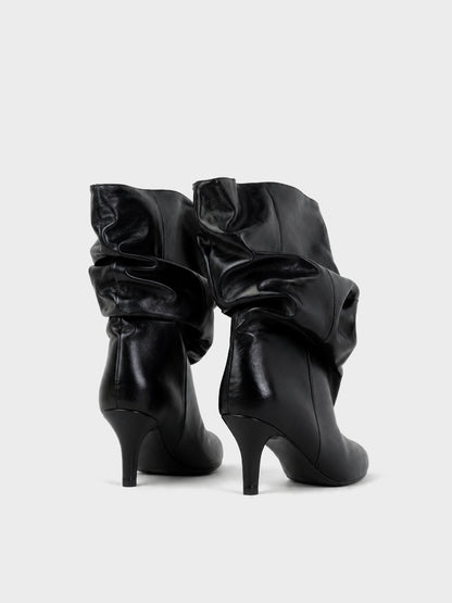 Stivale Midi Arricciato - GA2625 - nero