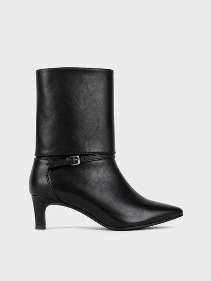 Stivale Midi Tacco Kitten - GA2626 - nero (vista laterale)