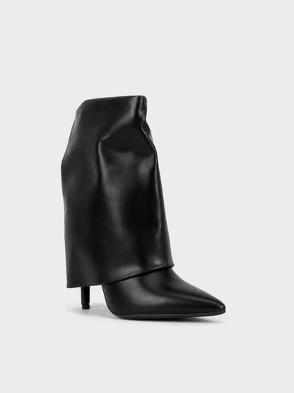 Stivale Slouch con Tacco a Spillo - GA2628 - nero PU