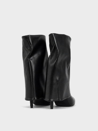 Stivale Slouch con Tacco a Spillo - GA2628 - nero PU