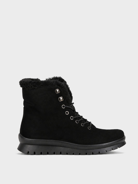 Stivaletto Trekking con Pelliccia - GA2630 - nero (vista laterale)