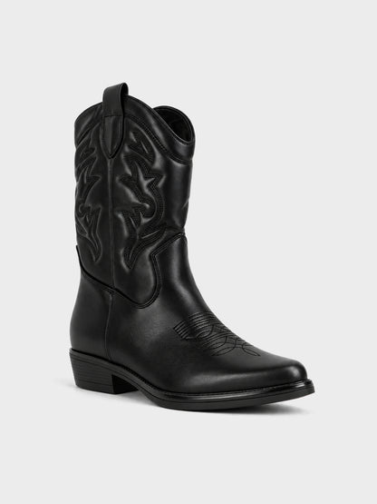 Stivale Texano con Ricamo - GA2632 - nero