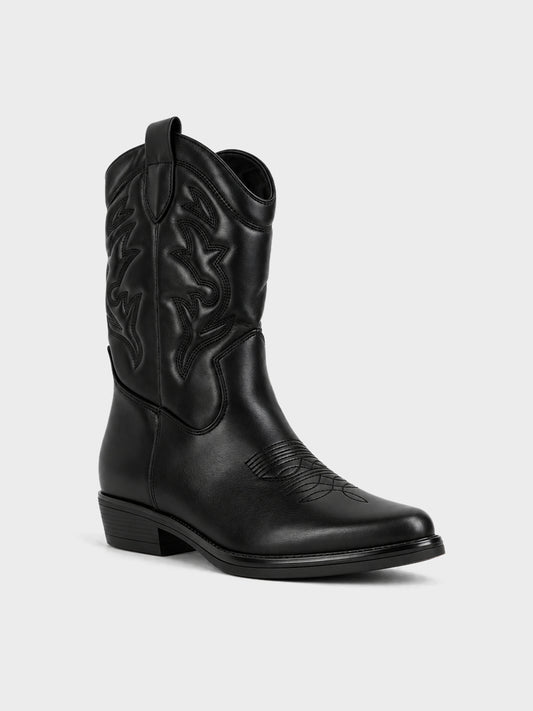 Stivale Texano con Ricamo - GA2632 - nero