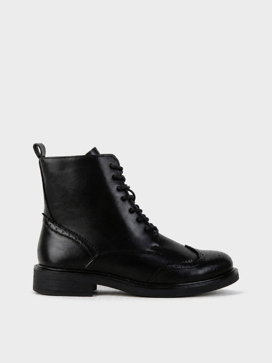 Stivaletto con Lacci Traforato - GA2633 - nero (vista laterale)