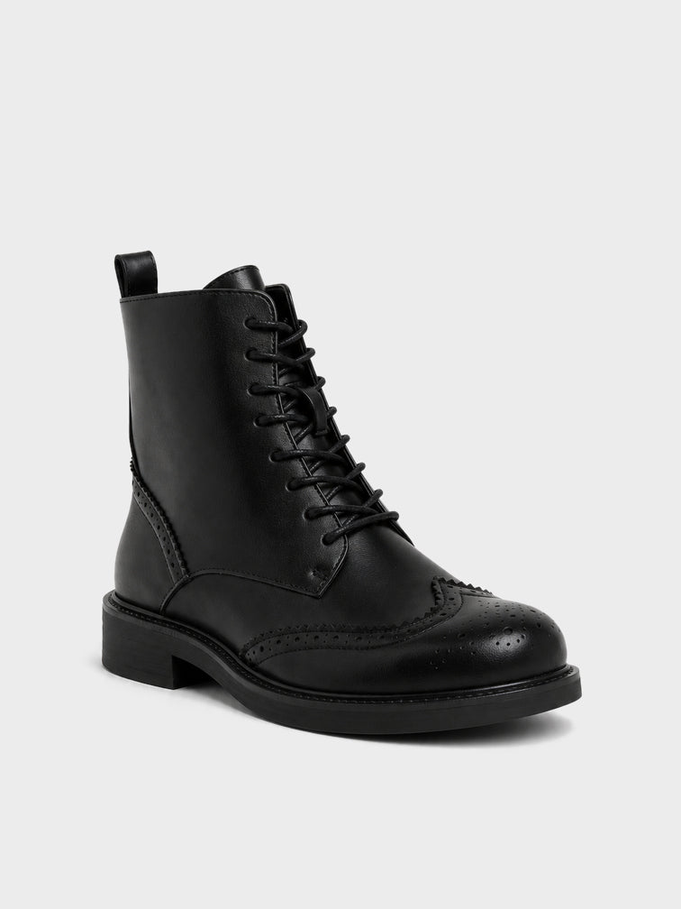 Stivaletto con Lacci Traforato - GA2633 - nero