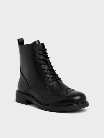 Stivaletto con Lacci Traforato - GA2633 - nero