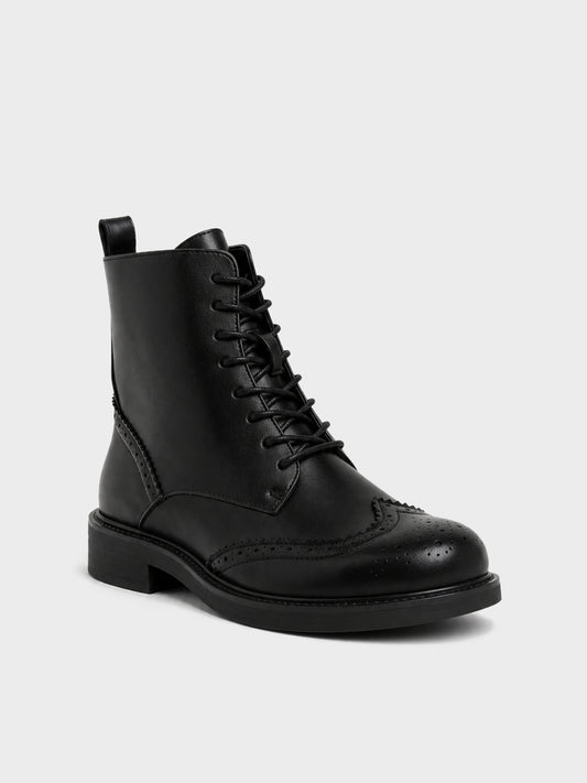 Stivaletto con Lacci Traforato - GA2633 - nero