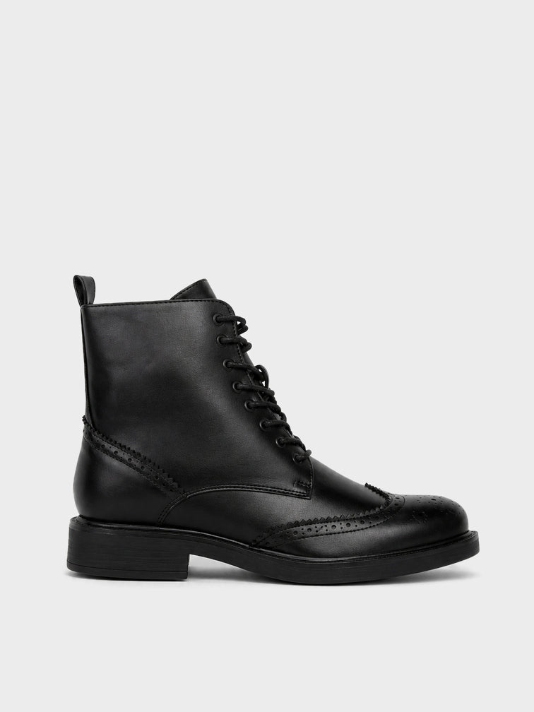 Stivaletto con Lacci Traforato - GA2633 - nero