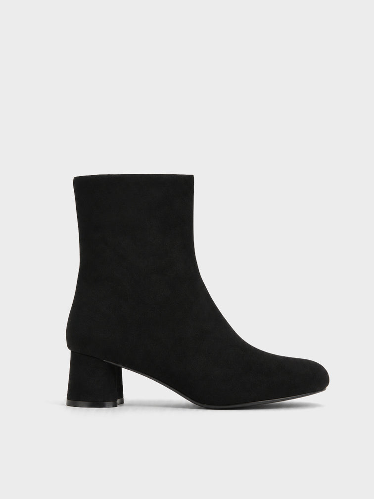 Stivaletto Camoscio Tacco Largo - GA2634 - nero (vista laterale)