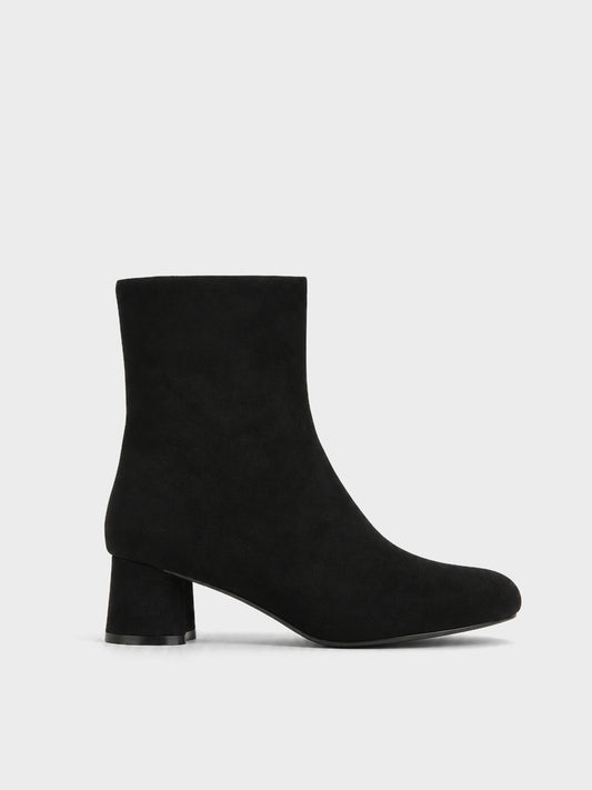 Stivaletto Camoscio Tacco Largo - GA2634 - nero (vista laterale)