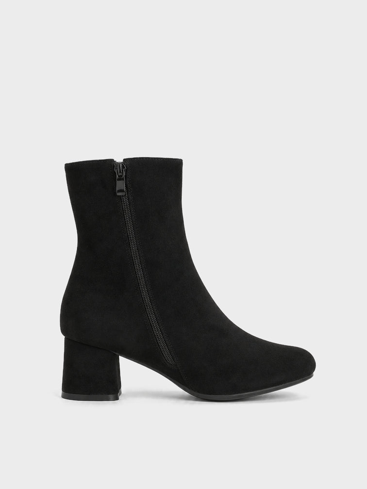Stivaletto Camoscio Tacco Largo - GA2634 - nero