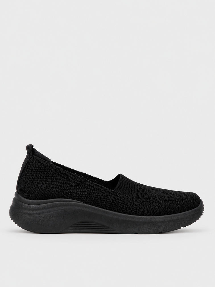 Sneaker Slip-on in maglia - KA2612 - nero (vista laterale)