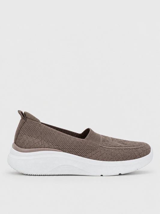 Sneaker Slip-on in maglia - KA2612 - tortora (vista laterale)