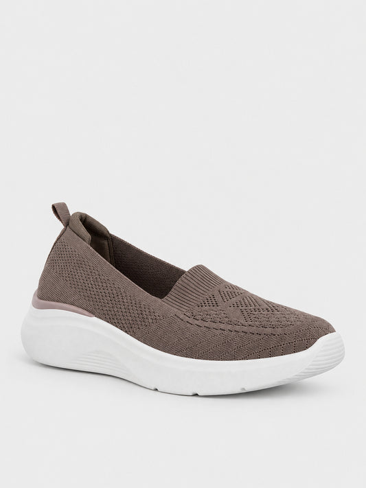 Sneaker Slip-on in maglia - KA2612 - tortora