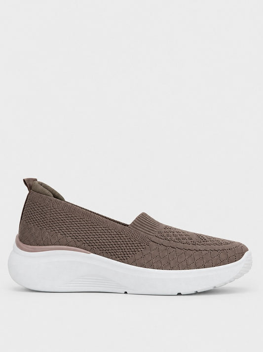 Sneaker Slip-on in maglia - KA2612 - tortora