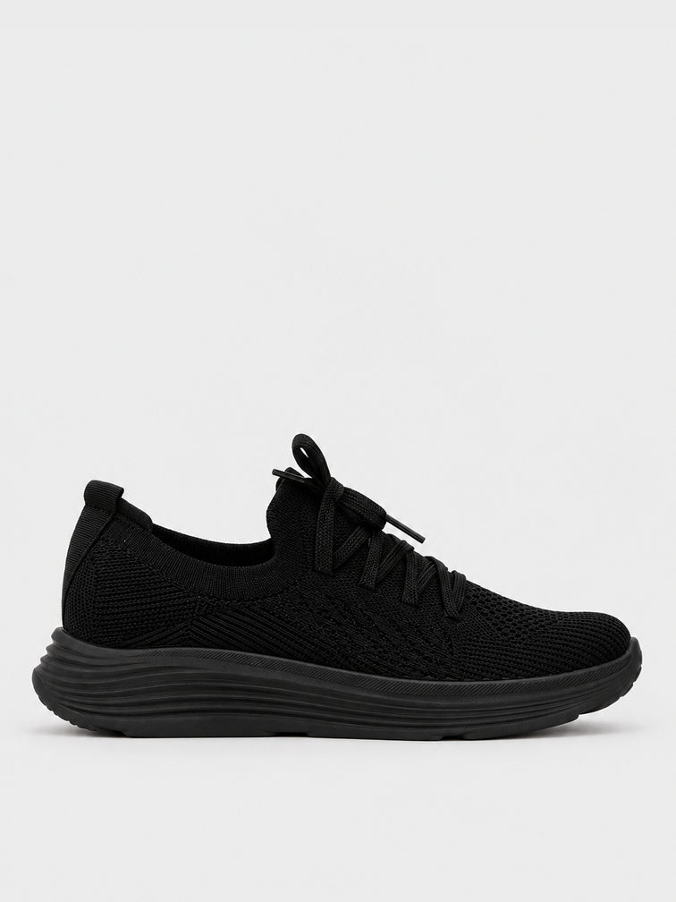 Sneaker Knit Flatform - KA2613 - nero (vista laterale)