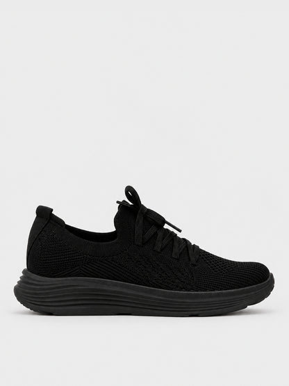 Sneaker Knit Flatform - KA2613 - nero (vista laterale)