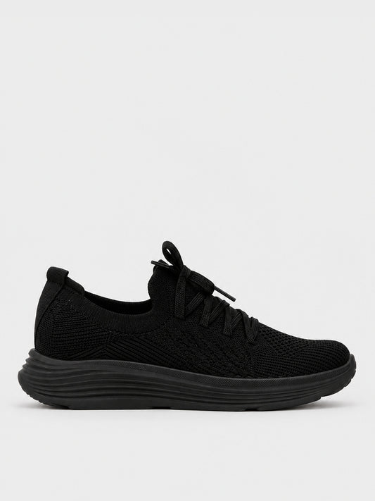 Sneaker Knit Flatform - KA2613 - nero (vista laterale)