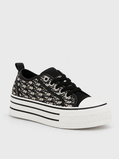 Sneaker Platform Jacquard - KA2615 - nero