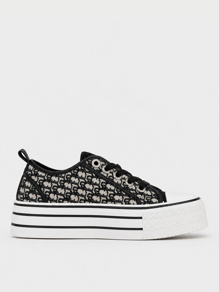 Sneaker Platform Jacquard - KA2615 - nero