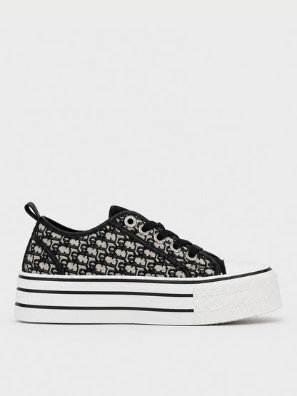 Sneaker Platform Jacquard - KA2615 - nero