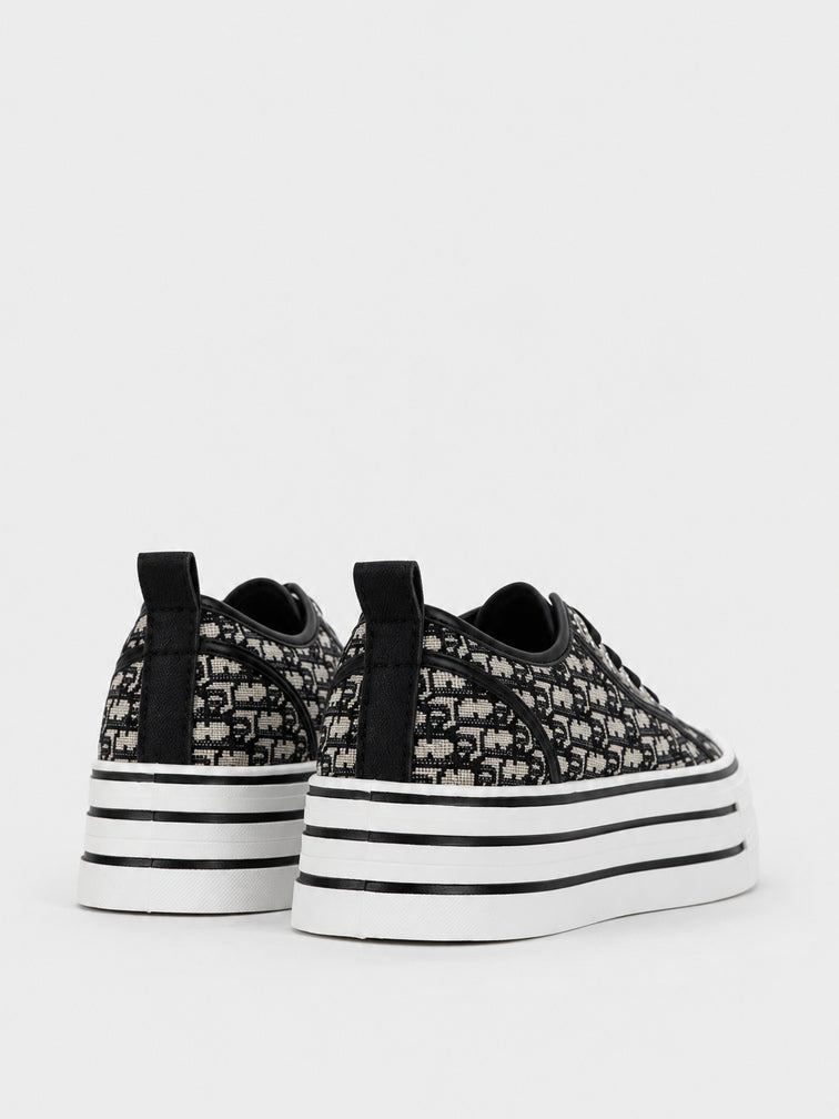 Sneaker Platform Jacquard - KA2615 - nero