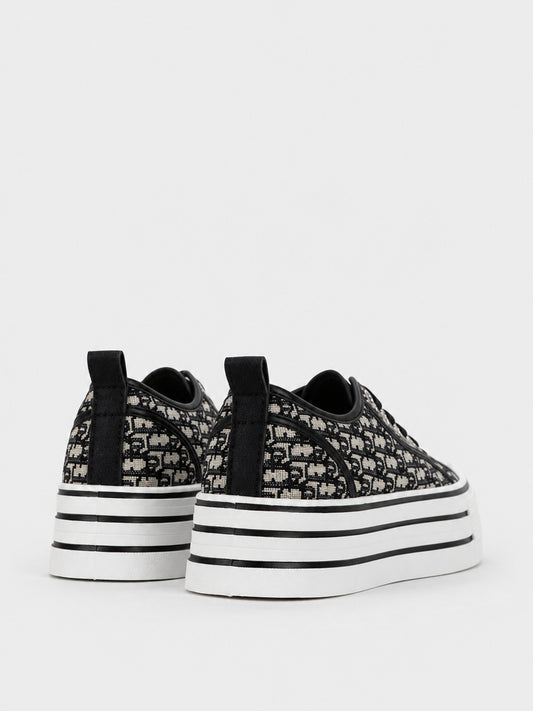 Sneaker Platform Jacquard - KA2615 - nero