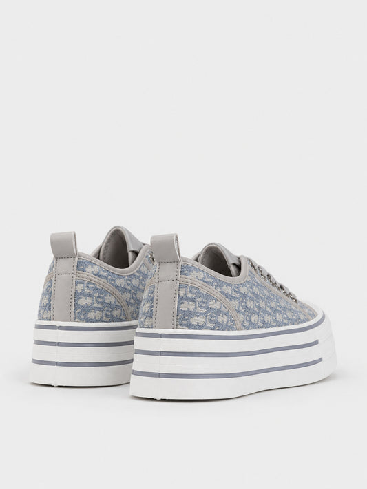 Sneaker Platform Jacquard - KA2615 - grigio