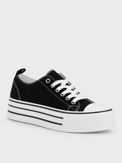 Sneaker Platform a Righe - KA2616 - nero