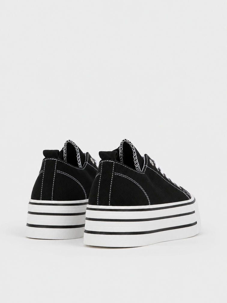 Sneaker Platform a Righe - KA2616 - nero