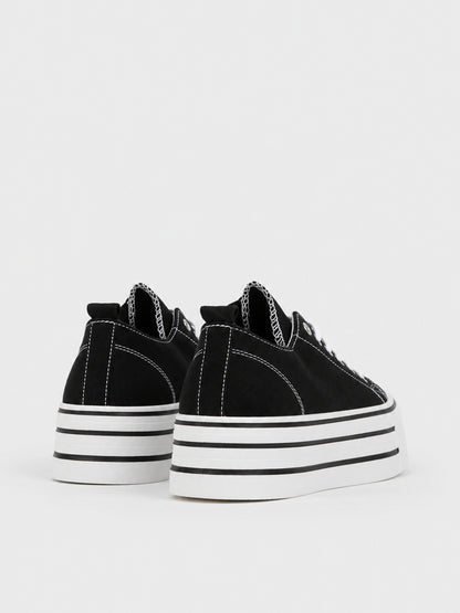 Sneaker Platform a Righe - KA2616 - nero